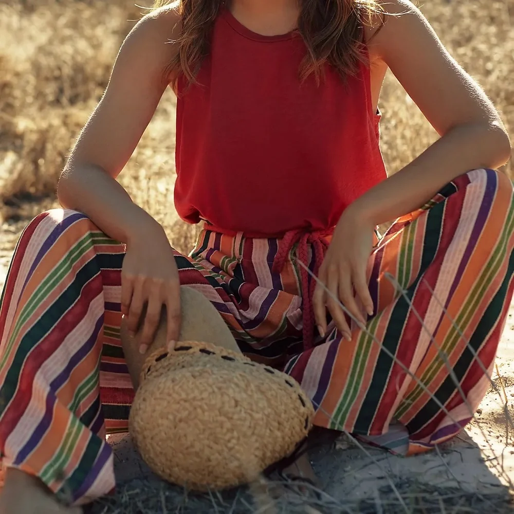 FARM RIO x ANTHROPOLOGIE Augustine Wide-Leg Striped Linen Pants_3